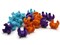 20 15mm Mixed Stacking Beads - Purple Blue and Orange Plastic Rondelle Beads